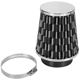 High Flow Cold Air Filter, High Performance Intake Kit, Mesh Cone with Clamp (Carbon Black)
