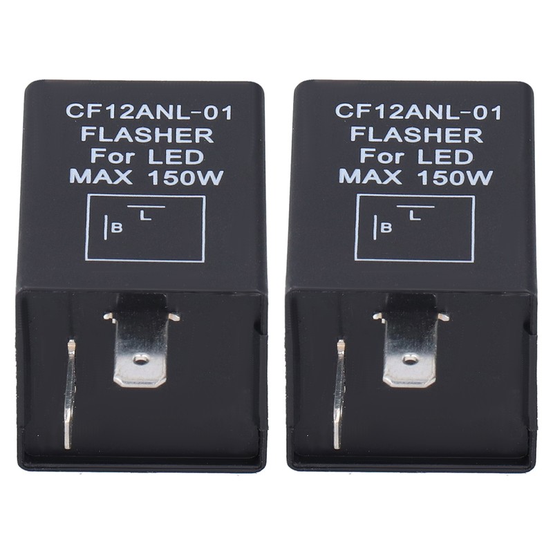 2Pcs LED Flasher 2‑Pin Electronic Relay Normally Open Car Turn