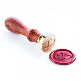 VOOSEYHOME Two Intertwined Hearts Wax Seal Stamp with Rosewood Handle, Decorating on Holiday Gift Packings Invitations Sealers Letters Cards Posters for Birthday Themed Parties Weddings Signatures