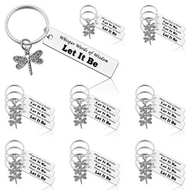 24 Pcs Dragonfly Keychain Dragonfly Lover Gift Inspirational Gift for Women Friend Girls Dragonfly Theme Gift Dragonfly Jewelry Encouragement Motivational Quote Keychain Christmas Birthday Gift