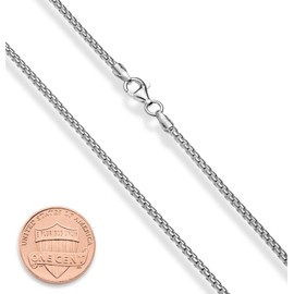 Miabella Italian 925 Sterling Silver Solid 2mm Round Box Chain Necklace for Women Men, Made in Italy (rhodium-plated-silver, Length 30 Inches)