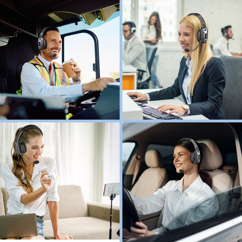 BRAMMAR Trucker Bluetooth Headset with AI Noise Cancellation Microphone, Trucker