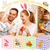 L7HWDP 12Pcs Easter Treat Boxes Plaid Cardboard Box with Rabbit