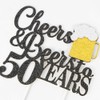 Cheers & Beers to 50 Years Cake Topper, Happy 50th