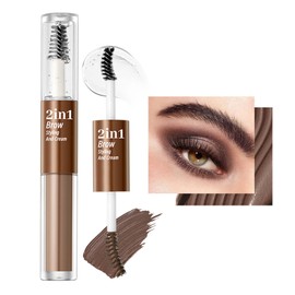 Clawrex Augenbrauen Gel, 2 In 1 Augenbrauengel, Langanhaltend Augenbrauenfarbe, Mehrzweck Eyebrow Gel für Brow Styling und Coloring, Hochpigmentiert, Mit Bürste, Styling Augenbrauengel(02 Dunkelbraun)