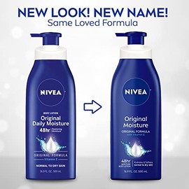 NIVEA Original Moisture Body Lotion with Vitamin E, Body Lotion for Dry Skin, 16.9 Fl Oz Pump Bottle | NIVEA