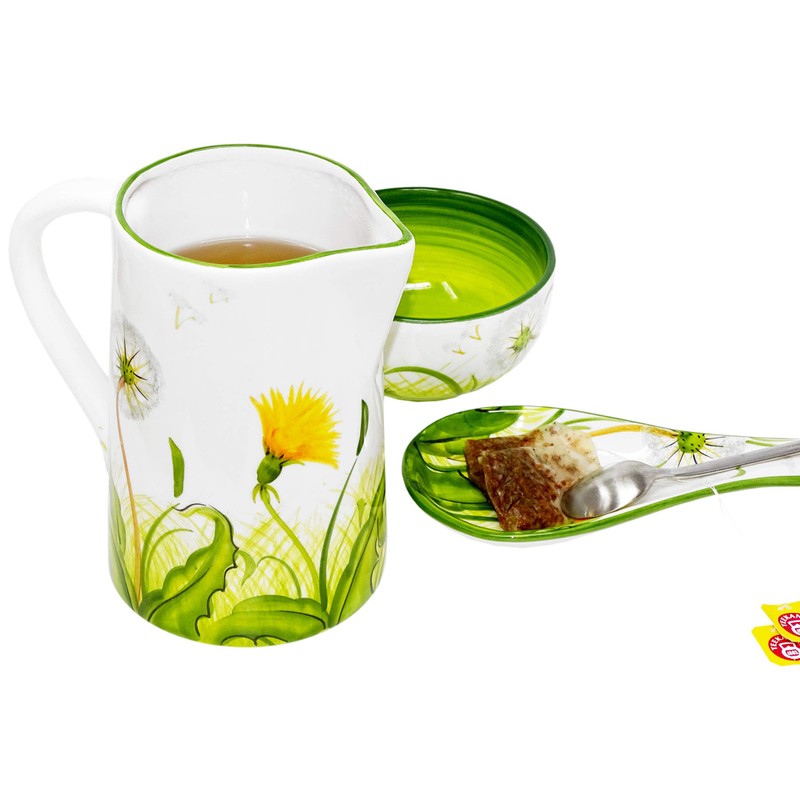 Lashuma Milk Jug in Dandelion Design, Ceramic Jug Capacity: 1.5