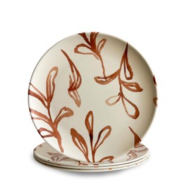 Nook Theory 4-Pack Bamboo Fiber Dinner Plates - Alternative for Plastic Plates, Toddler & Kids Plates, Dishwasher Safe, Food-Grade Bamboo Plates Reusable - Lightweight Dinner Plates (Wildflower 8")