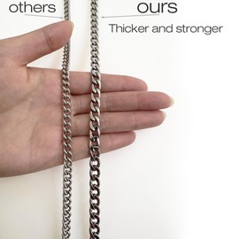 Lancher 25" Keychain Thick Anti-Lost Key chain Wallet Chain Key Clip (2 Extra Key Rings and Gift Box) Purse Chain Bag Chain Stainless Steel Keychain