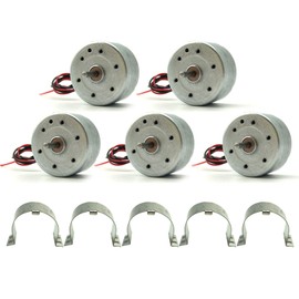 EUDAX Mini Generator Motors 3V-12V DC Motor Electric Motor for DIY Toys Wind Turbine Generator Hand Cranked Power Generator Model (Metal Motor Holder)