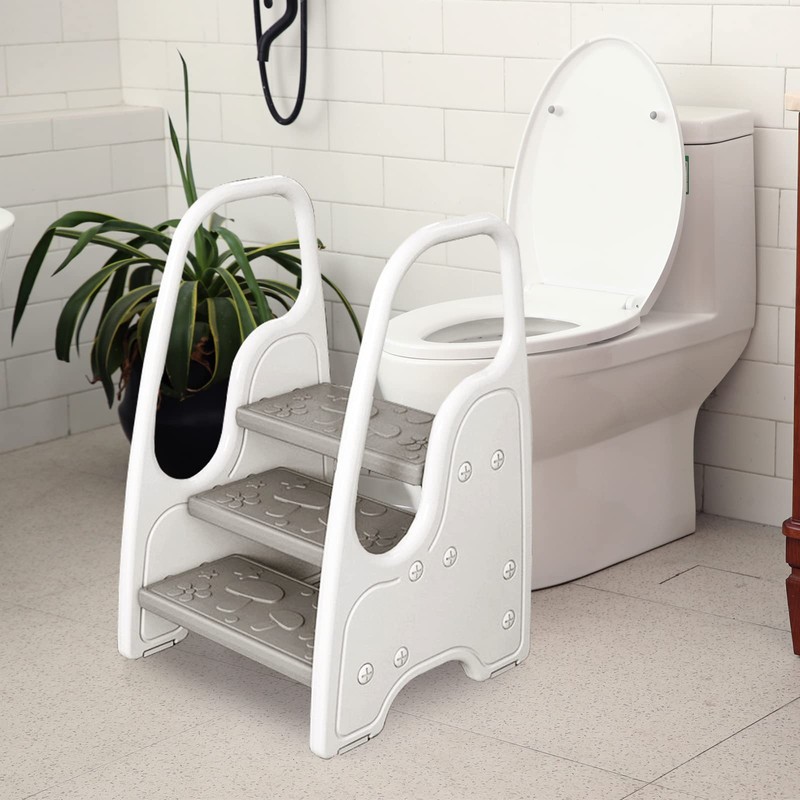 3 Step Stool for Toddler,Kids Three Step Stool for Bathroom