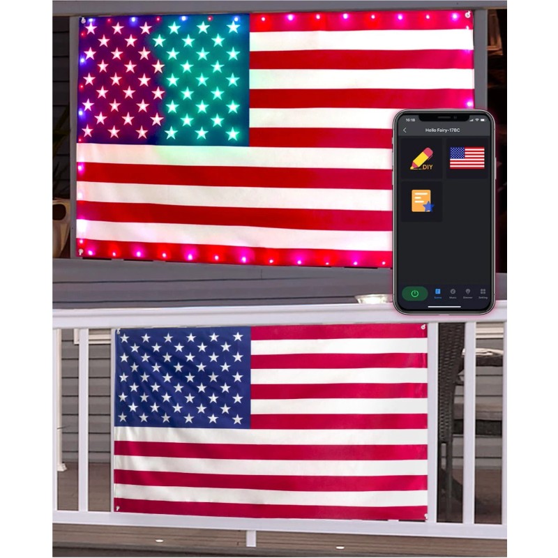 AvatarControls Smart Light American Flag 3x5 FT with Smart 98