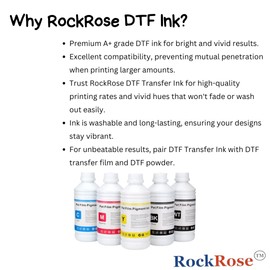 RockRose DTF Transfer Ink 1000ML/Bottle Refill for DTF Printers Heat Transfer Film (White)