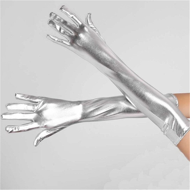 LOVART'S BEAUTY Sexy PU Leather Long Gloves, Glossy, 20.5 inches