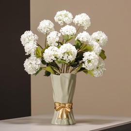 Ceramic Vase for Flowers and Pampas Grass - Sage Green Vase in Boho Style,Handmade Table Centerpiece, Bedroom, Living Room & Office Decor