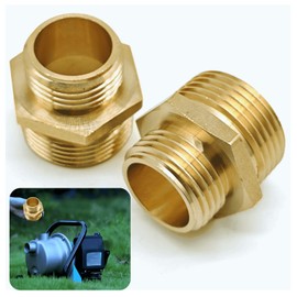 SARANICE 1” NPT Male x 3/4” GHT Male Garden Hose Adapter,Male Hose Connector No Leak,Brass Ght to Npt Adapter Suitable for Shallow Well Pump,Garden Hoses, Water Hoses, Outdoor Pipes(2 Pack)