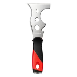 Mister Rui Putty Knife, Paint Scraper 13 in 1 Putty Knife Multi Fuctional, Stainless Steel Metal Scraper, Spackle Knife with Hammer End, Razor Blade Paint Scraper Tool