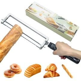 Adjustable Bread Slicer for Homemade Bread,Bread Knife With Slicing Guide