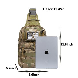 HPDF Tactical Sling Backpack Military Crossbody Bag Pack for Mens One Shoulder Holster Sling Bag 10L, Cp Ocp Camo, Modern