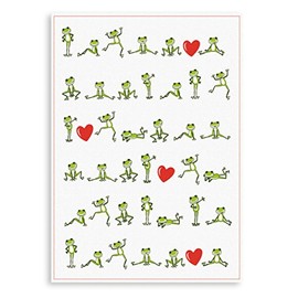 Kracht Frogs Tea Towel 100% Cotton, Colour: Multicoloured, Size: 45 x 70 cm