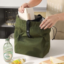 Vikuces Lunch Bag for Women & Men, Canvas Drawstring Large Insulated Lunch Box Cooler Tote Bags Thermal Bento Bags, Adult Reusable Lunch Boxes with Water Resistant for Work, School,Travel and Picnic