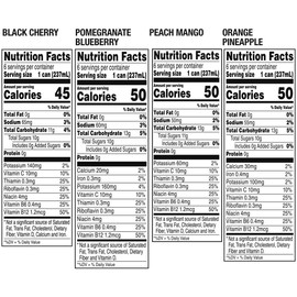 V8 +Energy Variety Pack, Pomegranate Blueberry, Orange Pineapple, Peach Mango, Black Cherry, 8 Oz Can (24 Count)