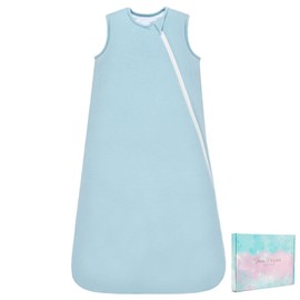 SIMYJOY Baby Sleeping Bag 1.5 Tog Quilted Bamboo Sleeping Bag Baby 6-18 Months Toddler Wearable Blanket for Boy Girl, Blue