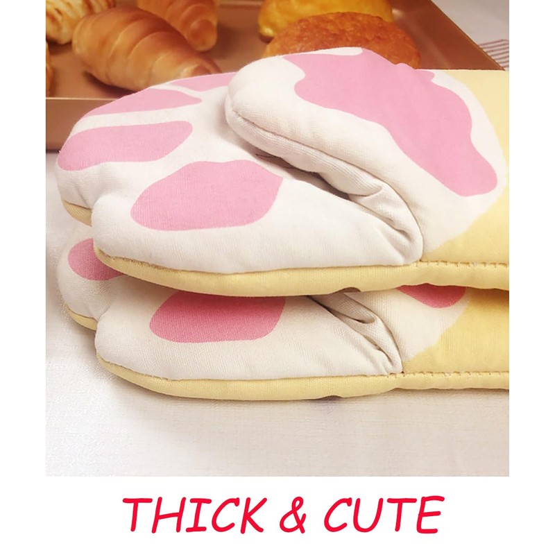 Oven Mitts Kitchen Cooking Baking Heat Resistant Cat Glove, 1