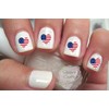 American Flag Heart Nail Art Decals United States USA