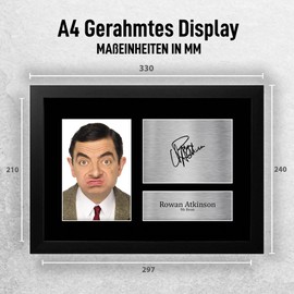 HWC Trading FR A4 Rowan Atkinson Mr Bean Gifts Printed Signed Autograph Picture For TV Show Fans - A4 Framed