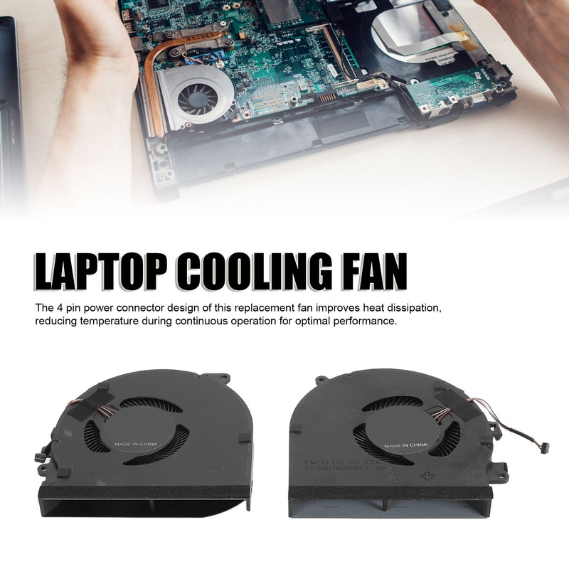 Laptop Cooling Fan 4 Pin Replacement Cooling Fan Replacement for