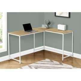 Monarch Computer Desk Home Office Corner 58"L L Shape Work Laptop Metal Natural