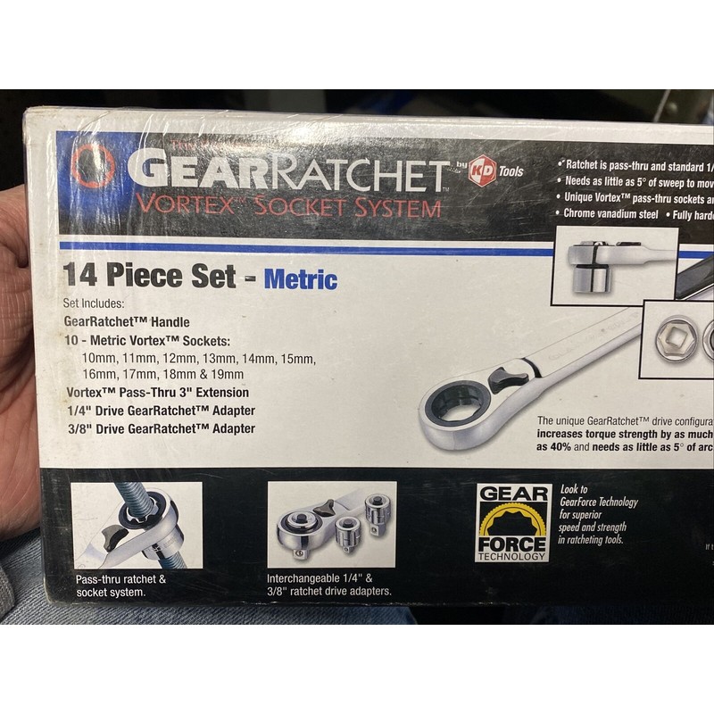GearWrench GearRatchet, 14pc. Met Vortex Socket Set, Part #8914