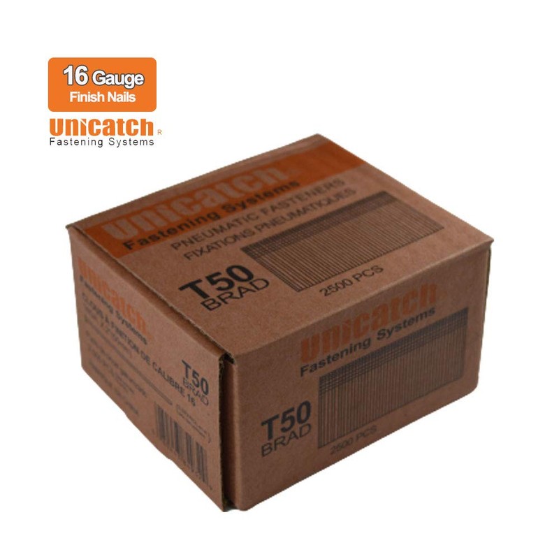 Unicatch 2 Inch 16 Gauge Galvanized Straight Finish Nails (2,500