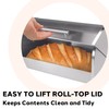 Oggi Stainless Steel Roll Top Bread Box for Kitchen Countertop