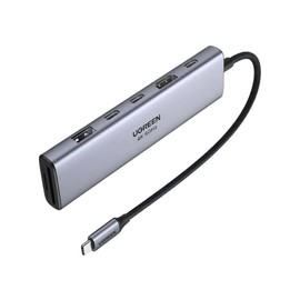 USB-C Hub UGREEN Revodok 7 en 1 HDMI 4K60Hz 2xUSB-C3.2 USB-A3.2 SD/TF PD100W Grey