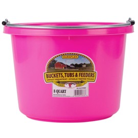 Miller Manufacturing P8HOTPINK Plastic Round Back Bucket for Horses, 8-Quart, Hot Pink