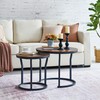 Hoctieon Nesting Coffee Tables, Round Nesting Tables Set of 2,