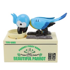 Beautiful Animal Shape Coin Saving Bank Electric Kids Bank Money Box Robotic Coin Toy Money Box Blue