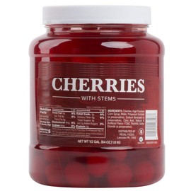 Maraschino Cherries with Stems 1/2 Gallon Jar - 6/Case