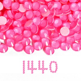 BLINGINBOX Hotfix Rhinestones,1440pcs Hot Fix Rhinestones for Crafts,Clothes,Decoration,Lt.Pink Neon,SS10
