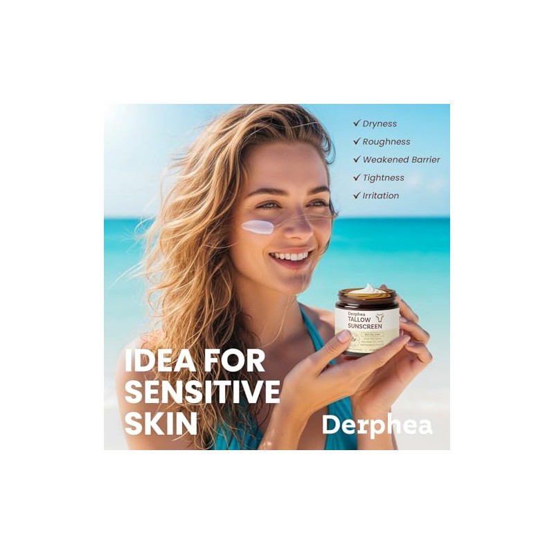 DERPHEA Beef Tallow Sunscreen (3 pack): SPF 50 Daily Sun