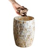 Escenzy Natural Shell Bathroom Trash Can Mosaic Glass 5L |