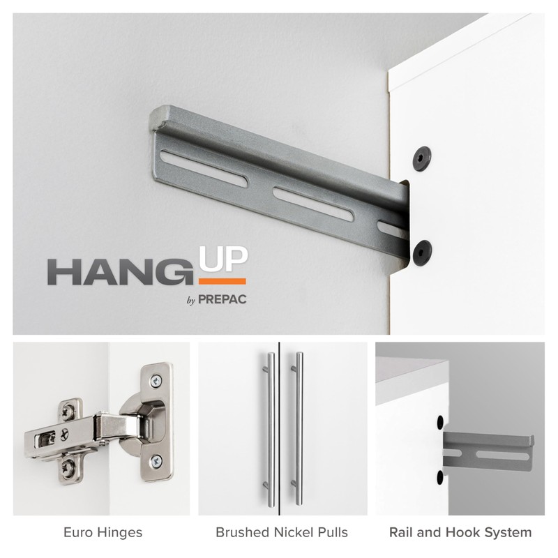 Prepac HangUps 30" Upper Garage Cabinet, Bathroom Cabinet Wall Mount,