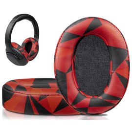 SOULWIT Ear Pads Cushions for Sony WH-XB900N/WH-CH710N(WHCH710N WHCH710 CH710)/WH-CH720N(WHCH720 CH720)/WH-RF400(WHRF400)/MDR-RF895RK Headphones, Earpads with Soft Protein Leather - Red Storm