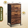 WLIVE Dresser with 3 Drawers, Fabric Nightstand, Cabinet with Wheels,
