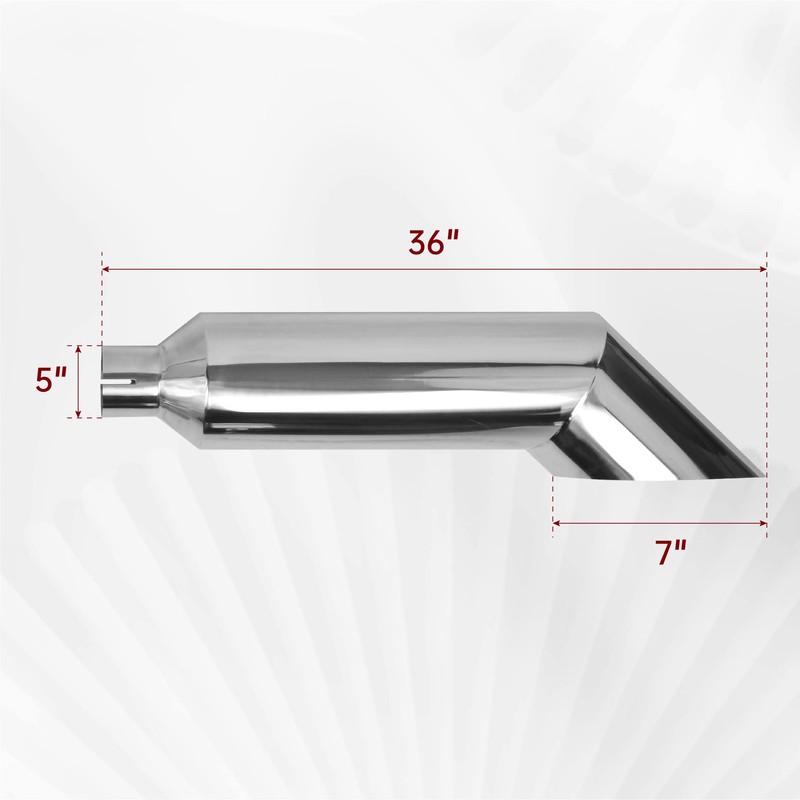 FGJQEFG 5 Inch Inlet 7 Inch Outlet Polished Stainless Steel