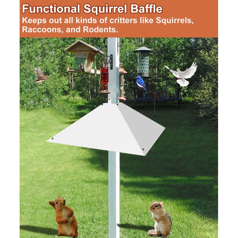 Khordin Metal Squirrel Baffle for 4x4 Post, Outside Wooden Pole