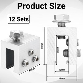 Tandefio 12 Sets Roof Clamp for Standing Metal Roof Standing Seam Bracket Clamp for Heat Cable Snow Guards Solar Panels Module Installation