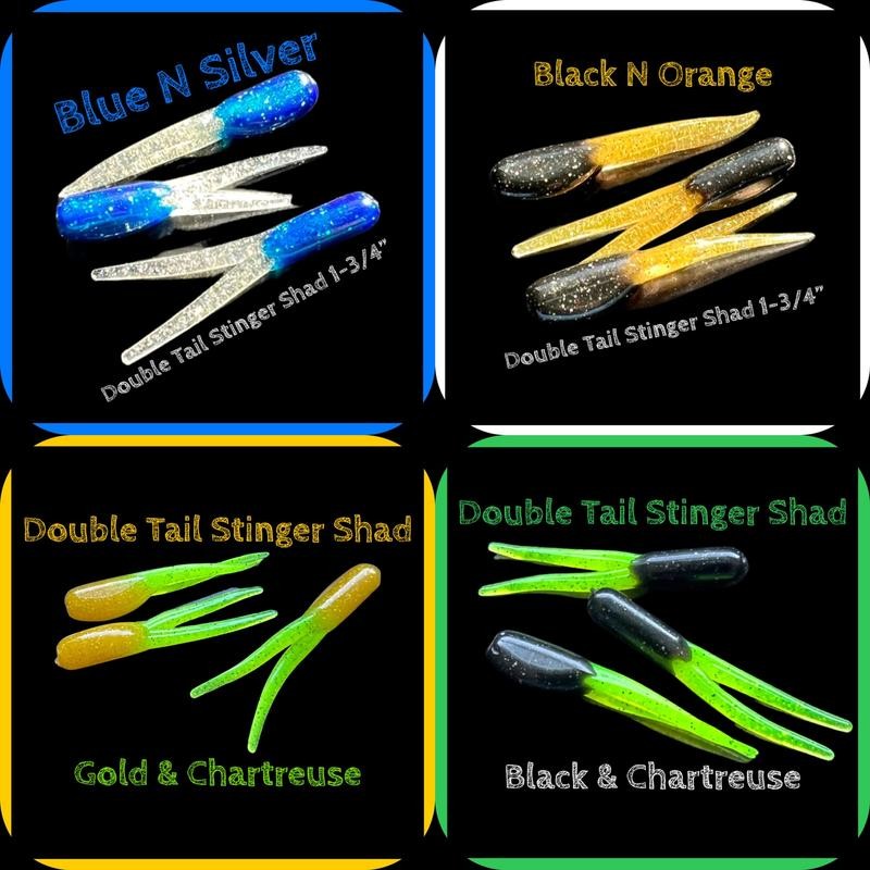 Double Tail Stinger Shad 1-3/4” Ten Per Pack - Colour: